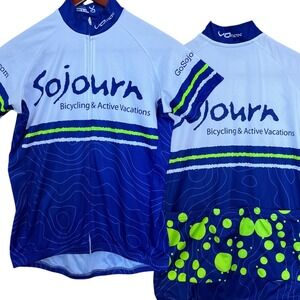 Vomax Sojourn Bicycling Jersey Womens Medium White Full Zip Active Workout